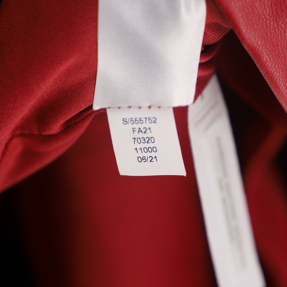 ANN TAYLOR Faux Leather Peplum Dress Split Neck Beaming Blush Red Size 8 - Picture 8 of 8